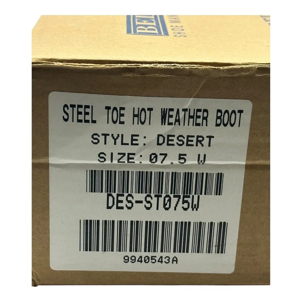 Belleville Beige Leather Steel-Toed Hot Weather Combat Boot Men's Size 7.5W NIB